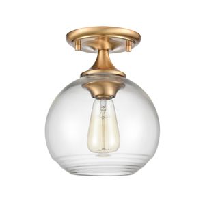 Angie 8'' Wide 1-Light Semi Flush Mount - Satin Brass 2