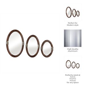 HATTONLEY SET OF 3 BROWN MIRRORS 22 (IN) 9