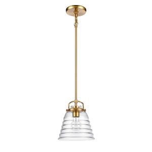 Current 8'' Wide 1-Light Mini Pendant - Satin Brass 2