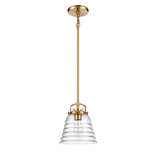 Current 8'' Wide 1-Light Mini Pendant - Satin Brass