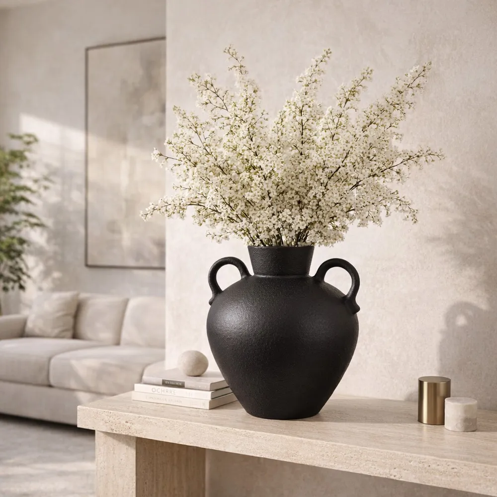 BURTONHOLM BLACK VASE 16 (IN)