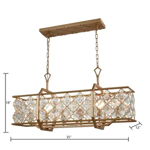 Armand 35'' Wide 6-Light Linear Chandelier - Matte Gold 2