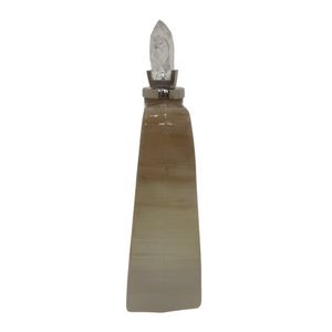 DAMIENMORE SET OF 2 TAN GLASS VASES 16 (IN) 4