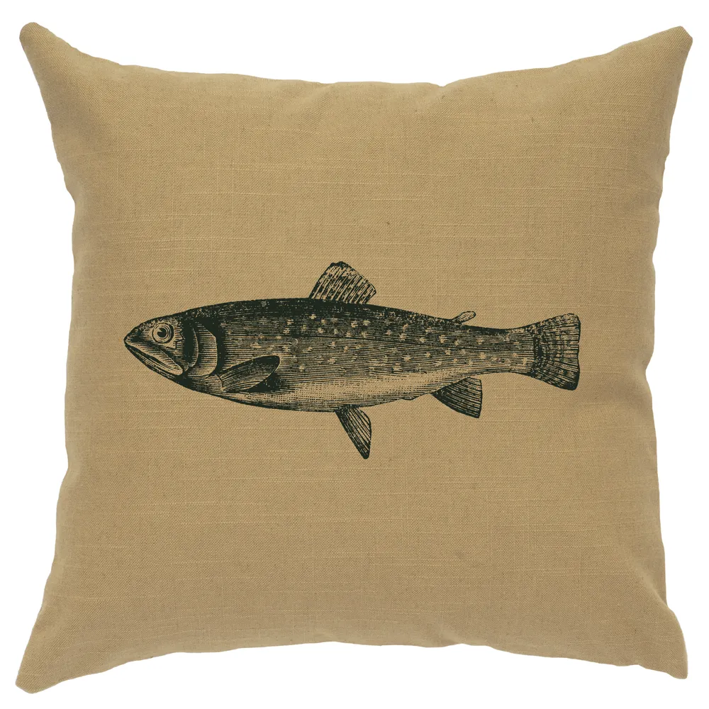 Image Pillow - Trout - Linen Straw