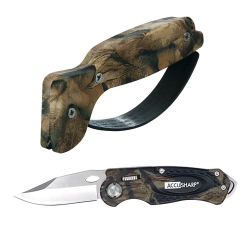 AccuSharp Camo Sharpener-Camo Sport Knife Combo