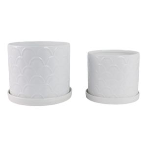 CABOT SET OF 2 WHITE PLANTER 11 (IN) 4