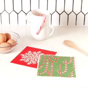Candy Canes blu Eco Sponge Cloths (Set of 2) 3