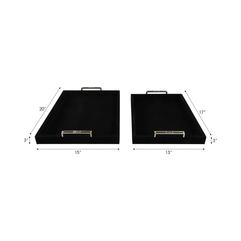 EASTONCREST SET OF 2 BLACK TRAY 3 (IN)