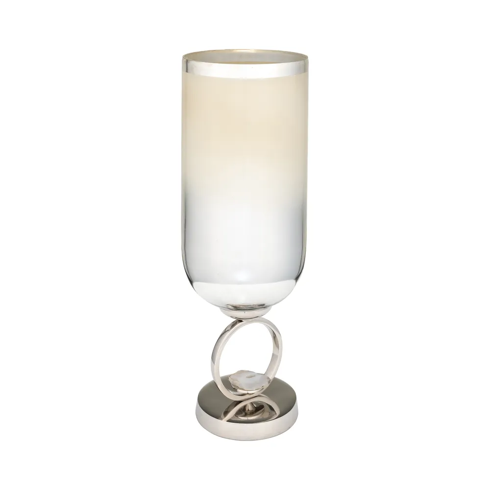ROCKWIND WHITE GLASS VASE 17 (IN)