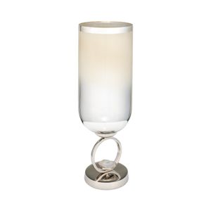 ROCKWIND WHITE GLASS VASE 17 (IN) 3