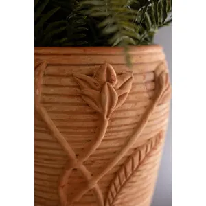 Terracotta Urn with Flowers Detail 5