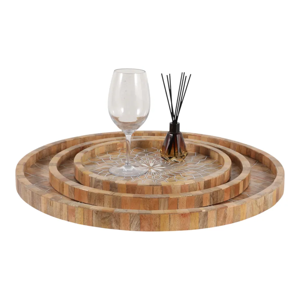 FENTONRUN SET OF 3 BROWN TRAY 2 (IN)