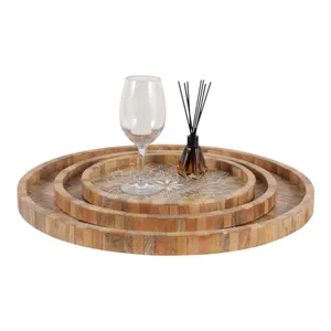 FENTONRUN SET OF 3 BROWN TRAY 2 (IN) 3