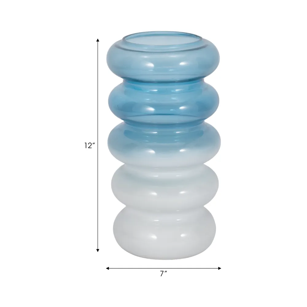 HARLOWFIELD BLUE GLASS VASE 12 (IN)