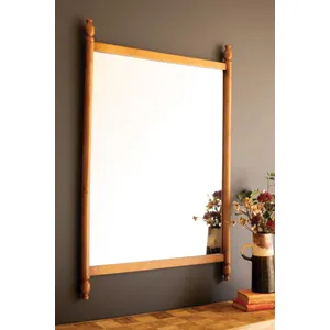 Wood Framed Mirror with Finials 1