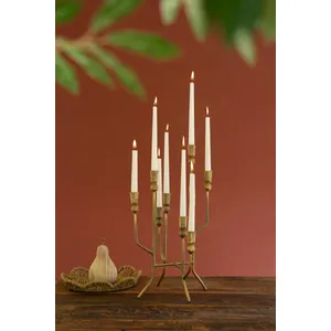 Antique Brass Eight Taper Candelabra 3