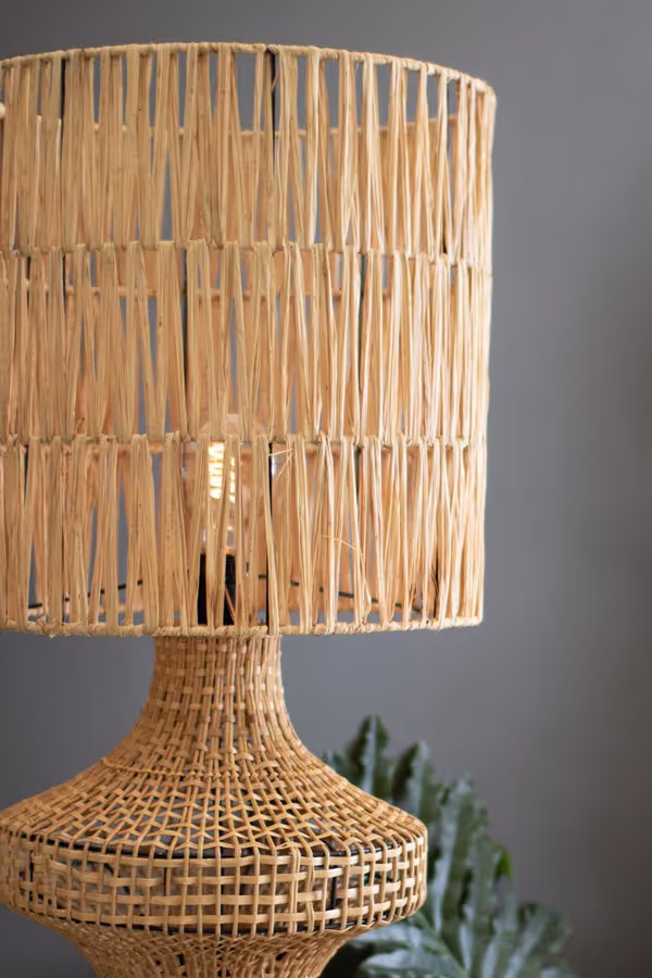 Rattan Floor Lamp with Shade