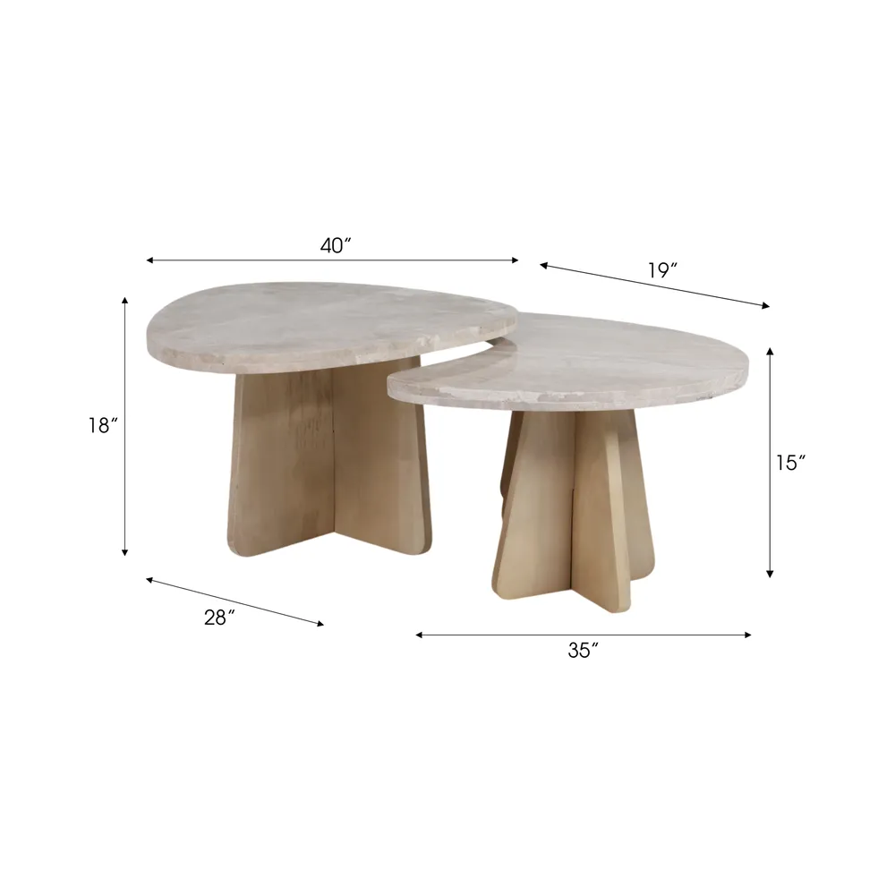 RIDER SET OF 2 BROWN COFFEE TABLES 18 (IN)