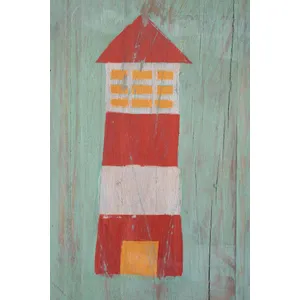 Set of 4 Painted Wood Coastal Wall Art 3