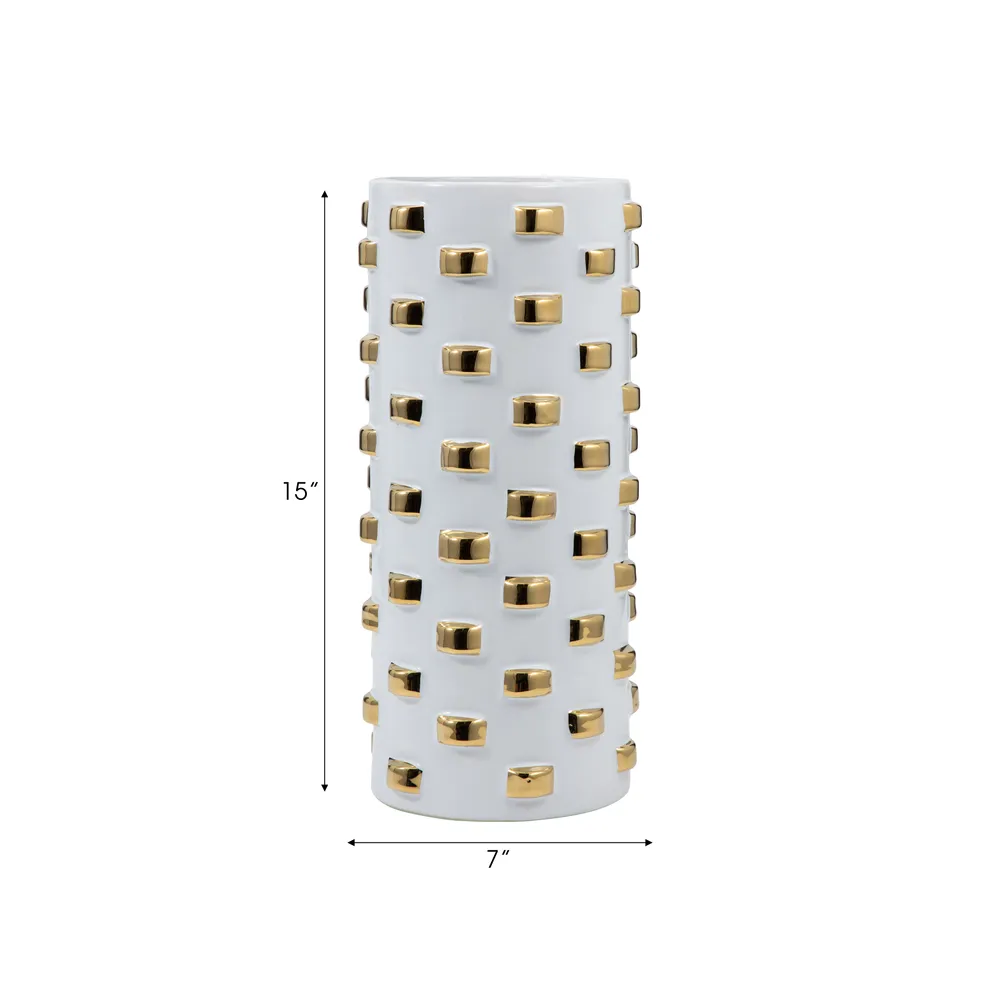DASHCLIFF WHITE VASE 15 (IN)
