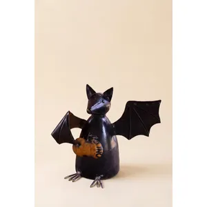 Recycled Metal Bat Holding a Pumpkin 4