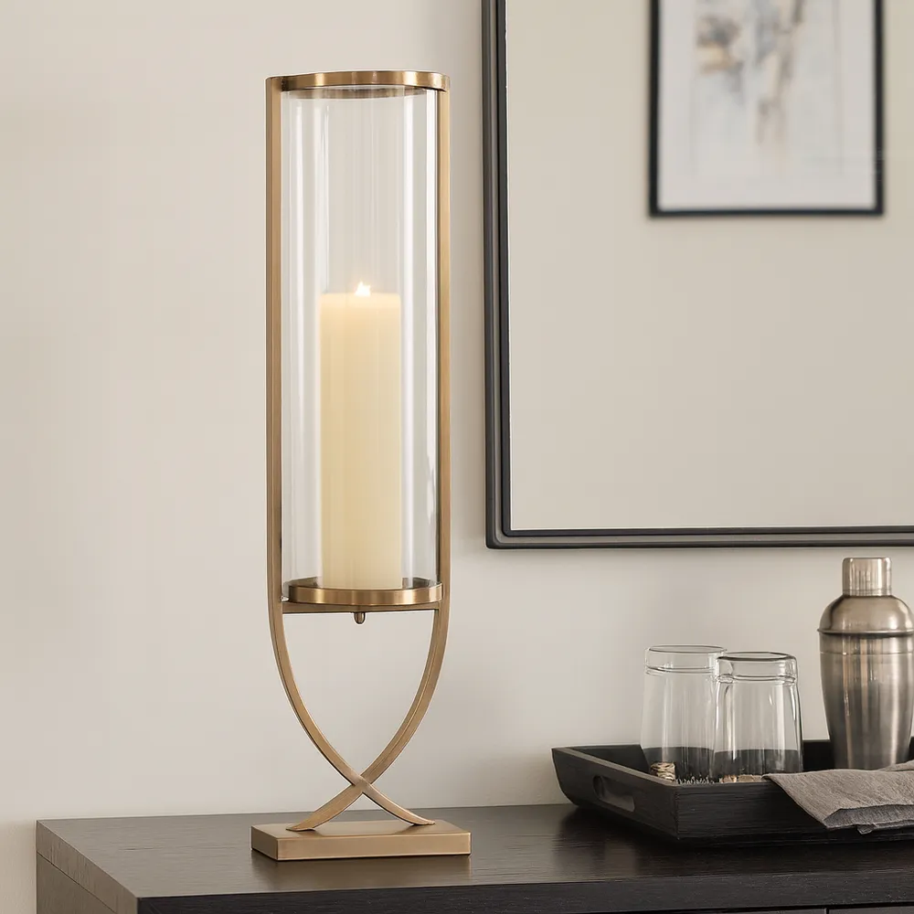 OLIVERHAVEN GOLD CANDLE HOLDER 31 (IN)