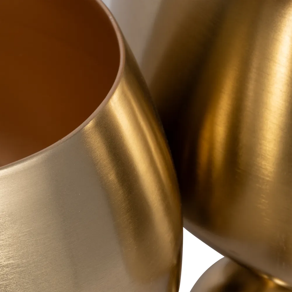 ALBAFIELD SET OF 2 GOLD PLANTER 9 (IN)