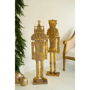 Set of 2 Antique Gold Nutcrackers 3