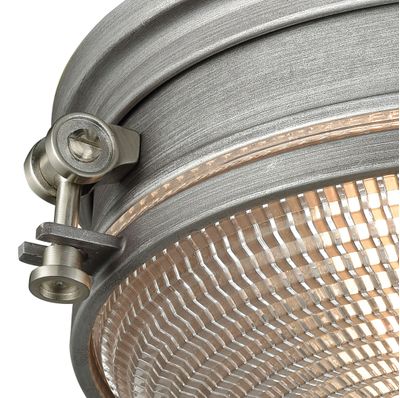 Sylvester 14″ Wide 2-Light Flush Mount - Weathered Zinc