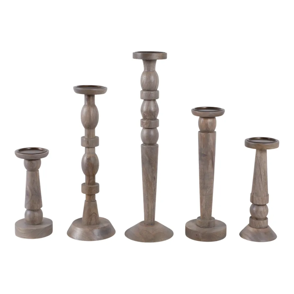 MERCERMOOR SET OF 5 BROWN CANDLESTICK 22 (IN)