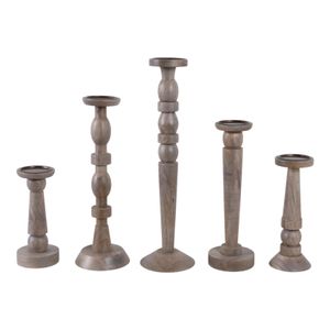MERCERMOOR SET OF 5 BROWN CANDLESTICK 22 (IN) 5