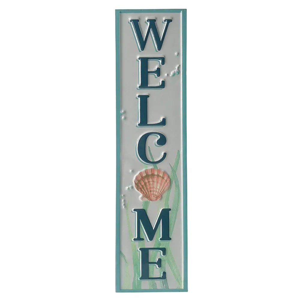 24" WELCOME SCALLOP SHELL  EMBOSSED SIGN