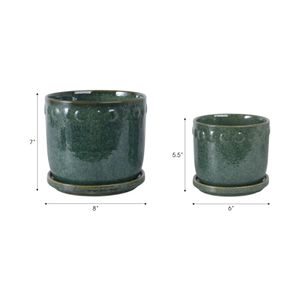 LINTONMORE SET OF 2 GREEN PLANTER 7 (IN) 9