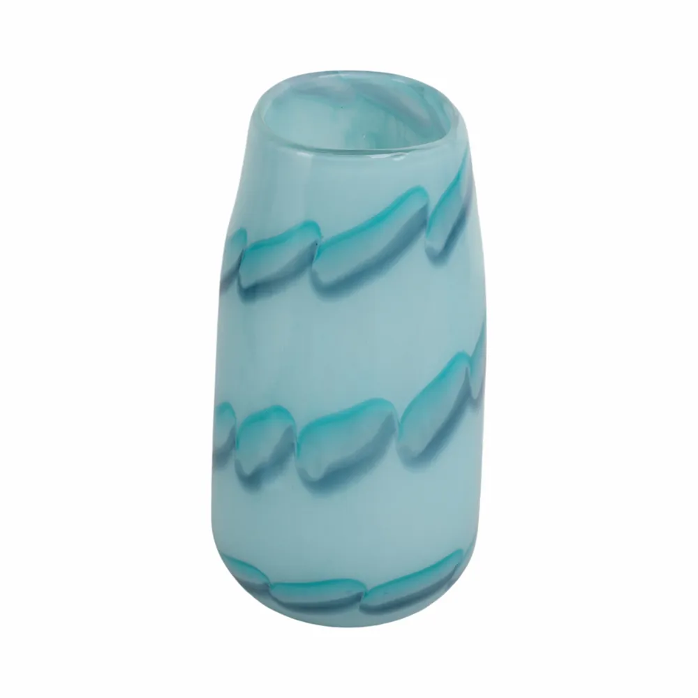 HELENARIDGE BLUE GLASS VASE 9 (IN)