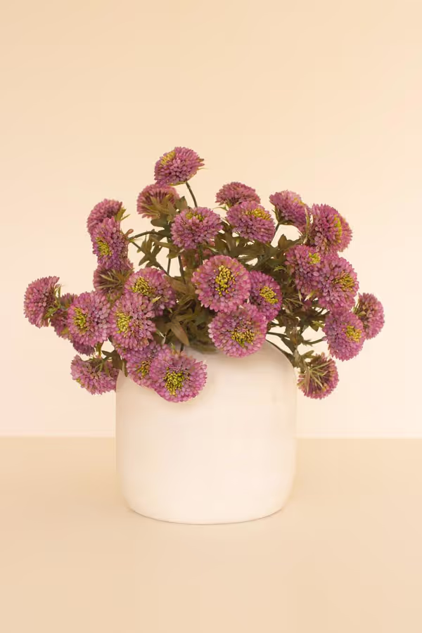 Bundle of 7 Artificial Purple Ball Dahlias