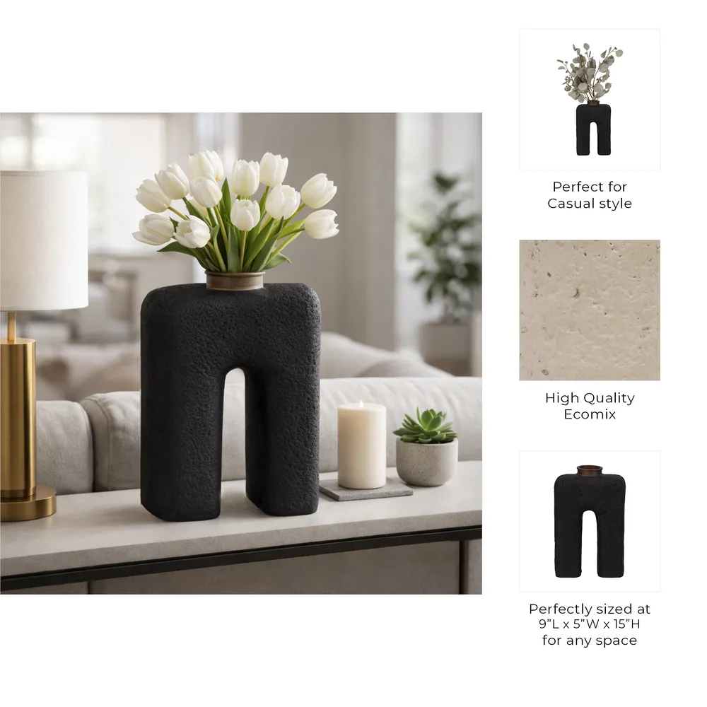 ROLANDCREST BLACK VASE 15 (IN)