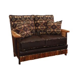 Hickory Log  Shenandoah Loveseat - Customer Fabric - Seat:  Fabric TBD;   Backrest:  Fabric TBD 2