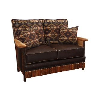 Hickory Log  Shenandoah Loveseat - Customer Fabric - Seat:  Fabric TBD;   Backrest:  Fabric TBD