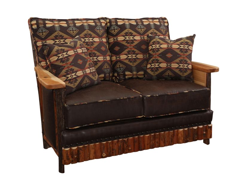 Hickory Log  Shenandoah Loveseat - Customer Fabric - Seat:  Fabric TBD;   Backrest:  Fabric TBD 2