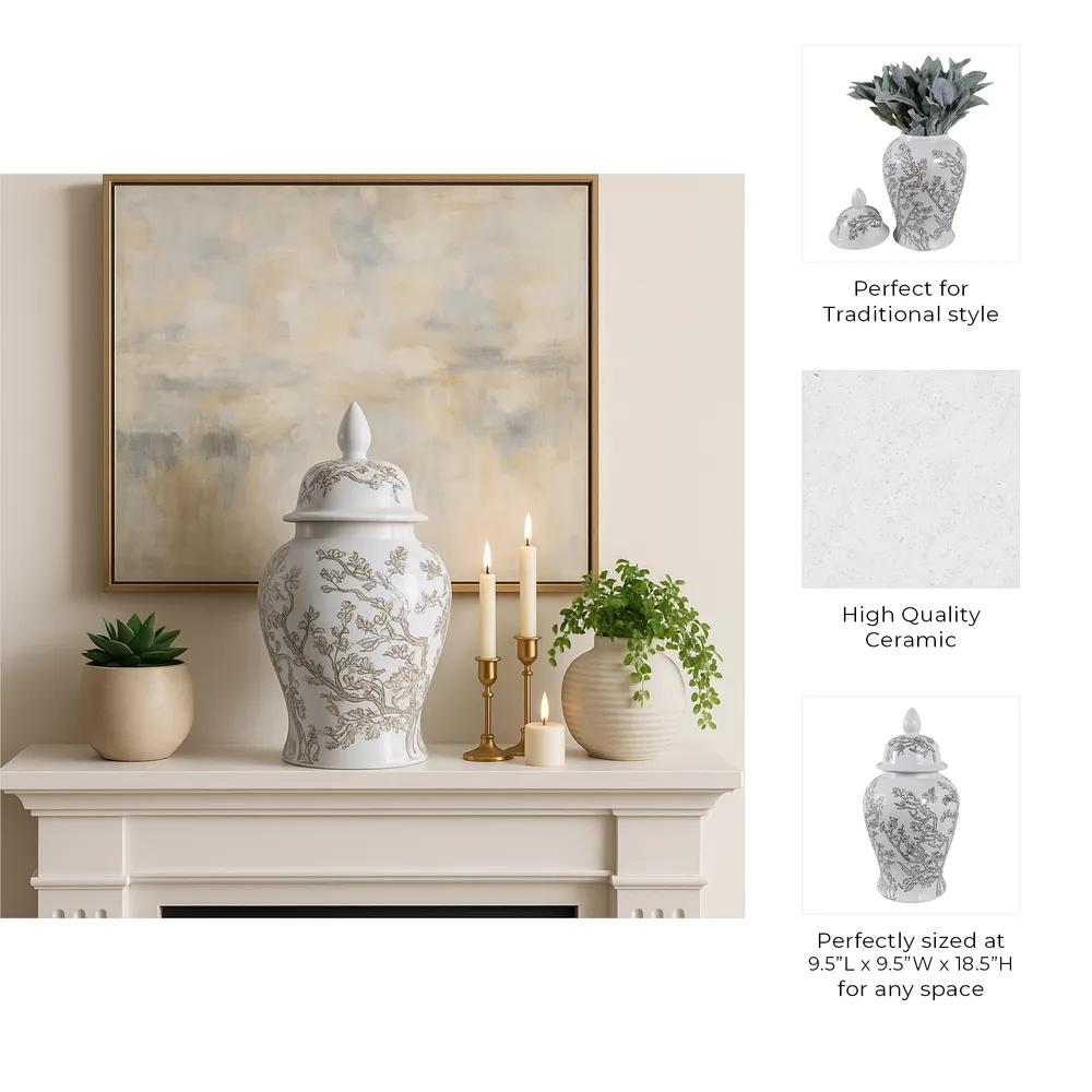BARTONRUN WHITE CHINOISERIE 19 (IN)