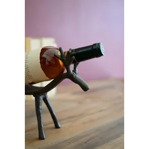 Cast Iron Reindeer Wine Bottle Holder 2