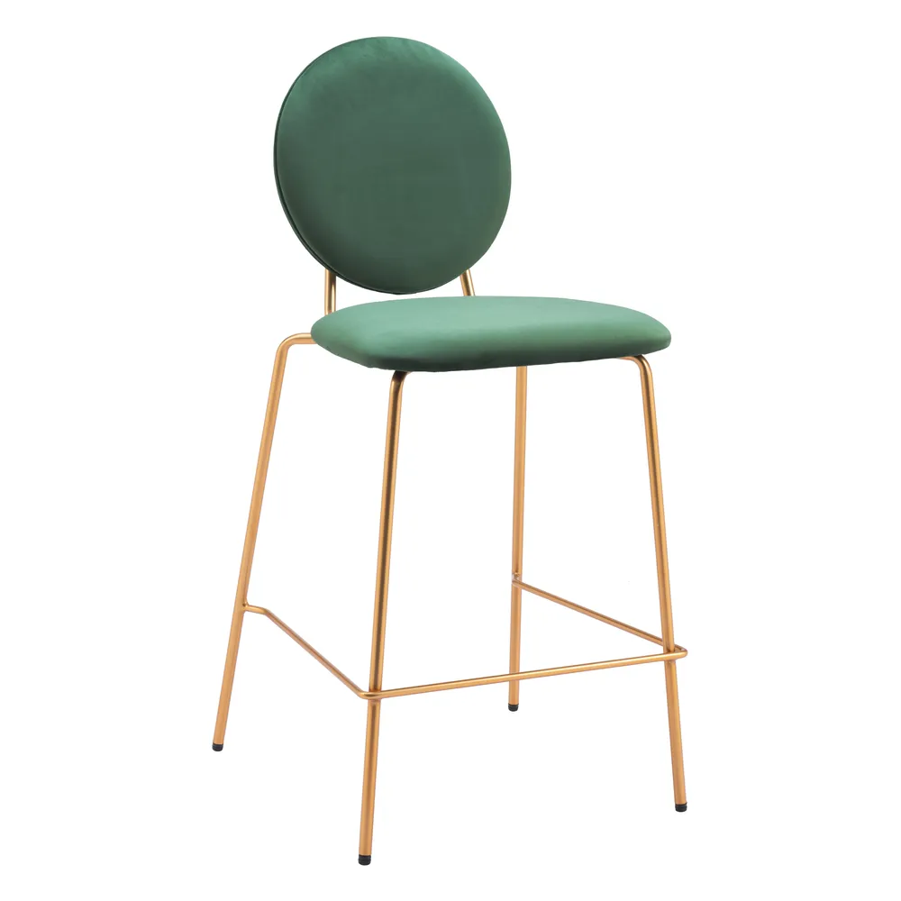 Odessa Counter Stool Green & Gold