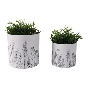 DARRENOAK SET OF 2 WHITE PLANTER 8 (IN) 3