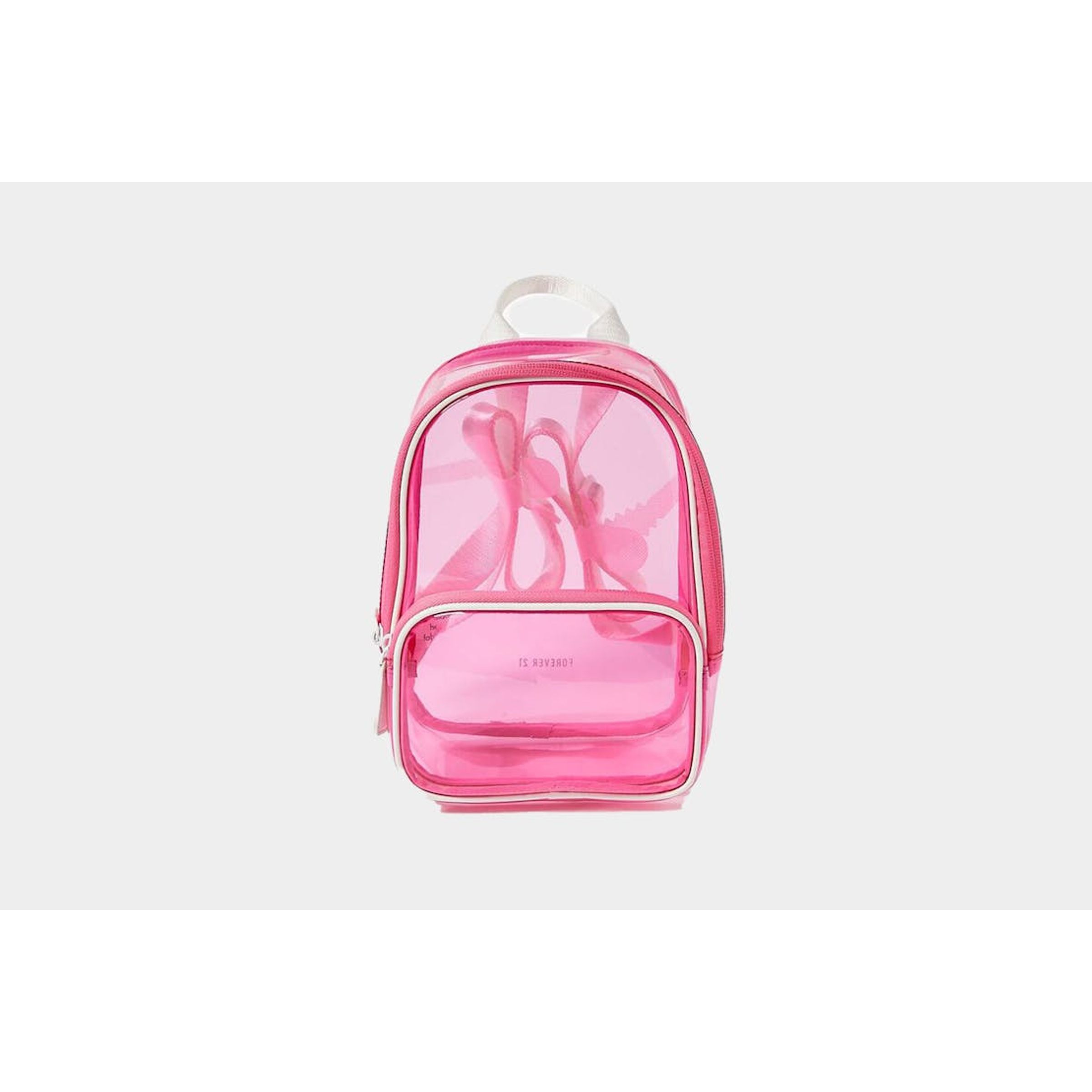 MINI BACKPACK POUCH W CARABINER - SEE-THRU PINK