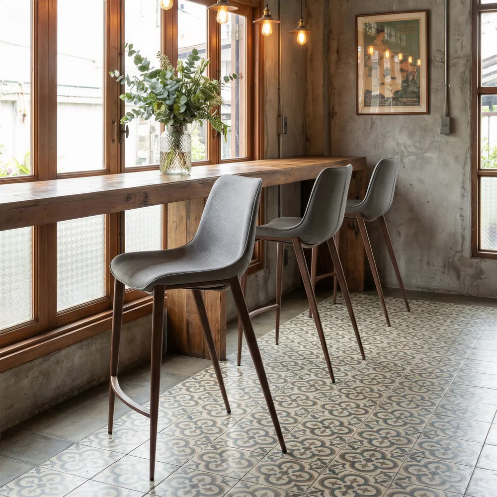 Magnus Counter Stool Slate Gray & Walnut