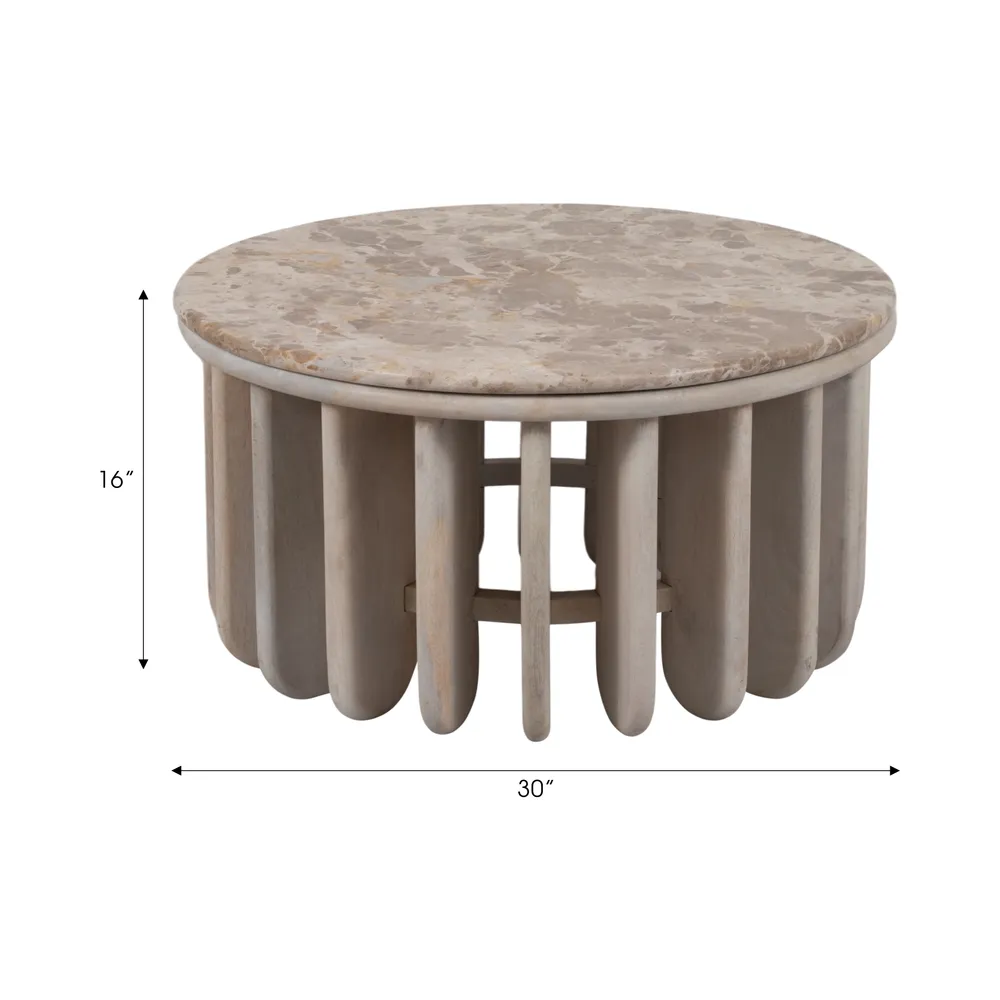 HILTONOAK WHITE COFFEE TABLE 16 (IN)