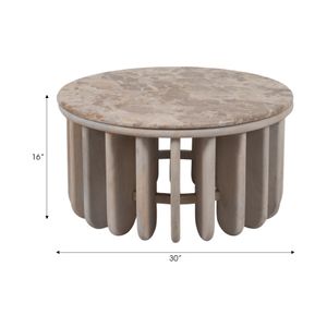 HILTONOAK WHITE COFFEE TABLE 16 (IN) 8