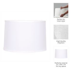 POLYLINEN, 15X16X11" LAMP SHADE, WHITE KD 10