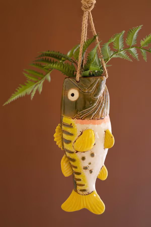 Ceramic Largemouth Bass Vase / Hanging