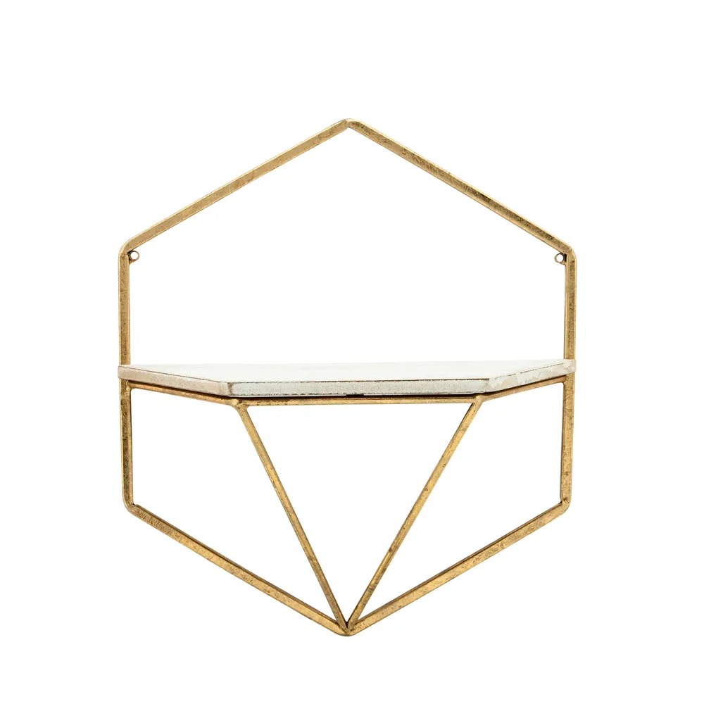 IRVINGMILL SET OF 2 GOLD WALL SHELF 17 (IN)